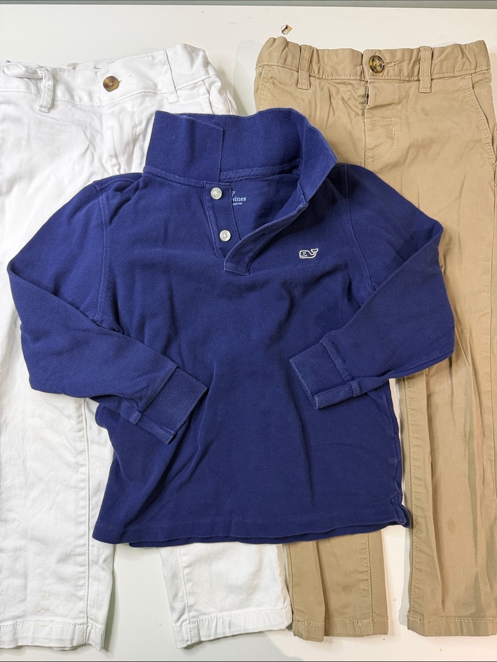 Vineyard Vines Boys Blue Long-Sleeve Polo two pants Carter’s children’s size 5